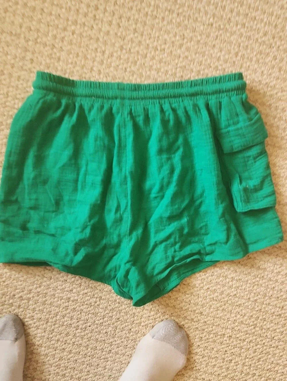 Altar'd  State Green Drawstring Cargo Pocket Women's Shorts